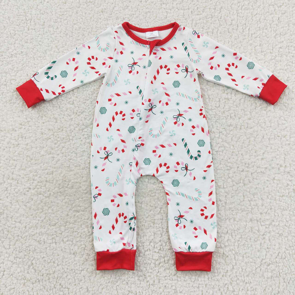 Baby Boys Candy Cane Christmas Rompers