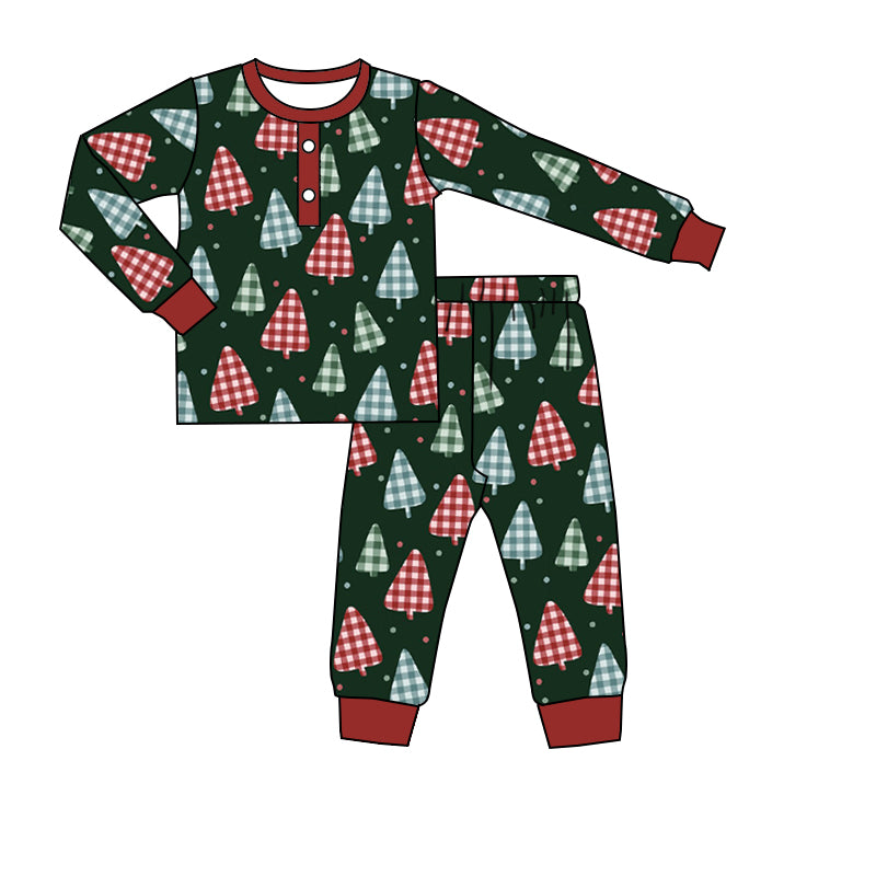 Baby Boys Christmas Tree Pajamas Clothes Sets preorder(moq 5)