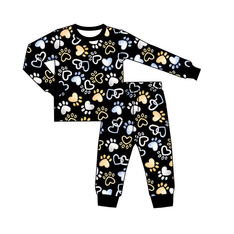 Baby Kids Long Sleeve footprint Pajamas Clothes Sets preorder(moq 5)