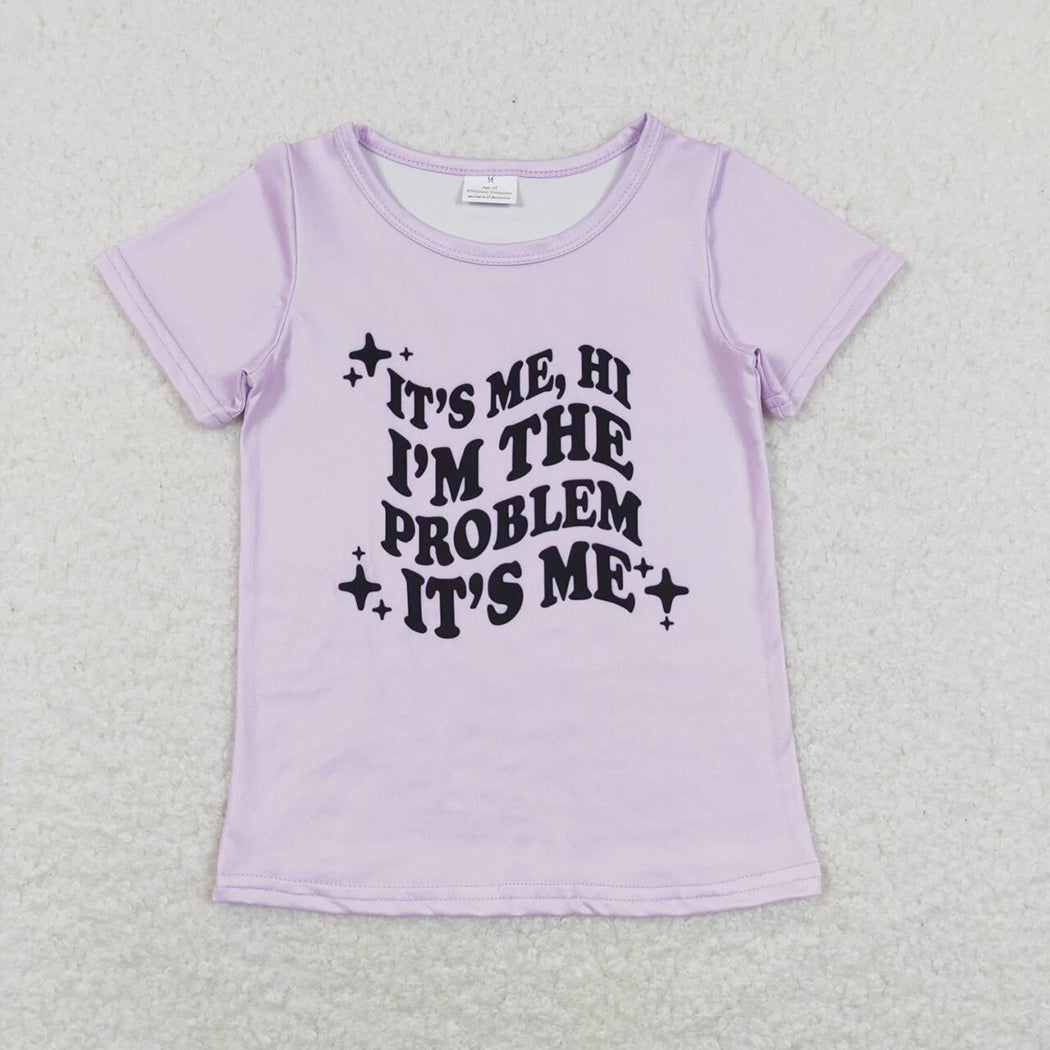 Baby Girls Lavender Problem Short Sleeve Tee Shirts Tops