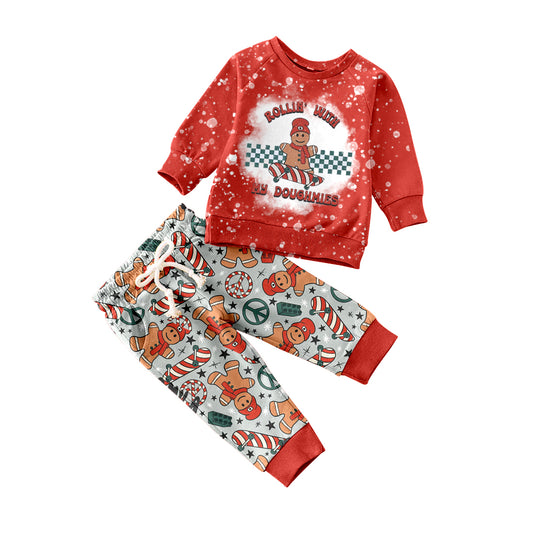 Baby Girls Christams Gingerbread Pants Clothes Sets preorder(moq 5)