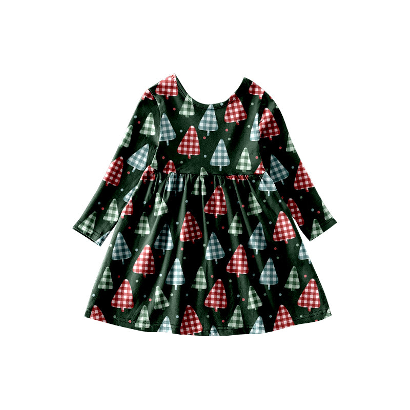 Baby Girls Christmas Tree Knee Length Dresses preorder(moq 5）