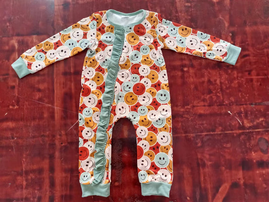 Baby Infant Girls Face Zip Long Sleeve Rompers preorder(moq 5)