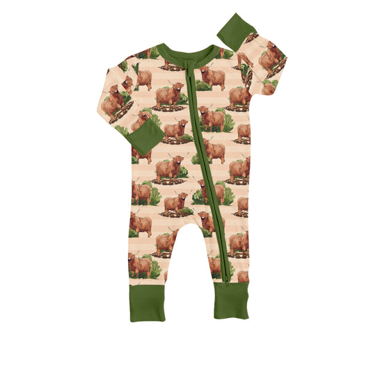 Infant Baby Boys Highland Cow Rompers preorder(moq 5)