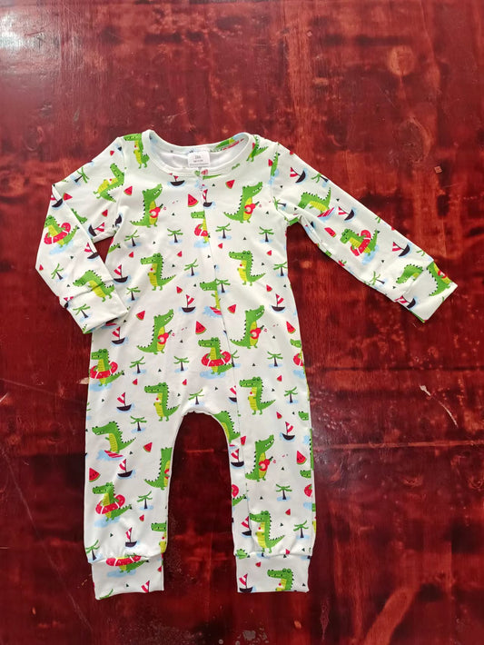 Baby Infant Boys Dinosaur Zip Long Sleeve Rompers preorder(moq 5)