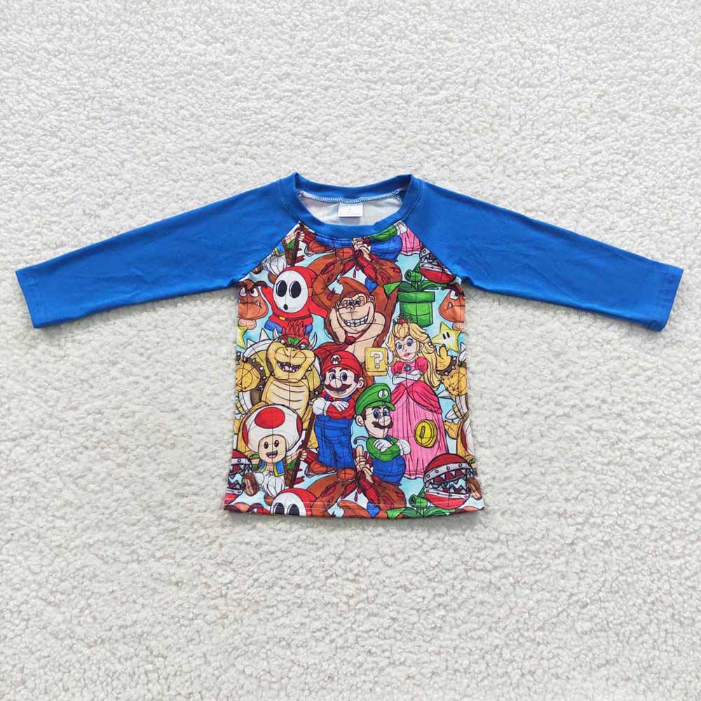 Baby Boys Game Cartoon Long Sleeve Tee Tops