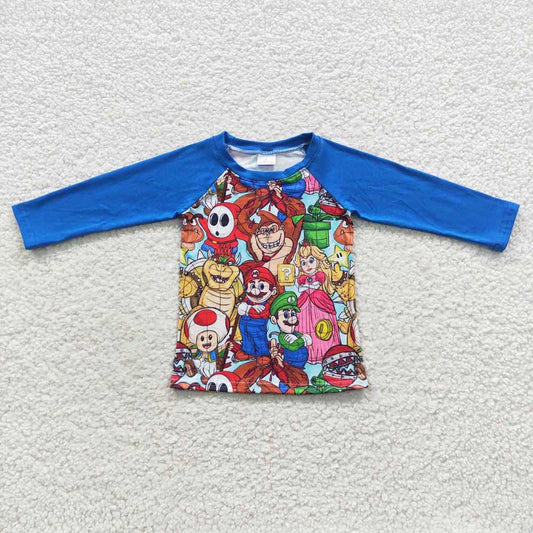 Baby Boys Game Cartoon Long Sleeve Tee Tops