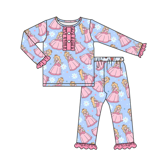 Baby Girls Pink Princess Pajamas Clothes Sets preorder(moq 5)