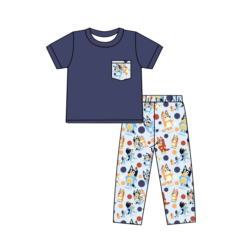 Baby Boys Pocket Shirt Dogs Pants Clothes Sets preorder(moq 5)