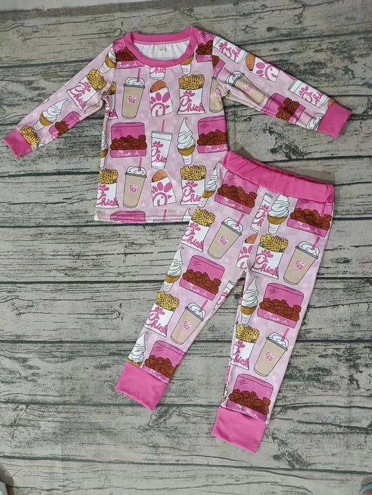 Baby Girls Chips Long Sleeve Top Pants Pajamas Clothes Sets preorder(moq 5)