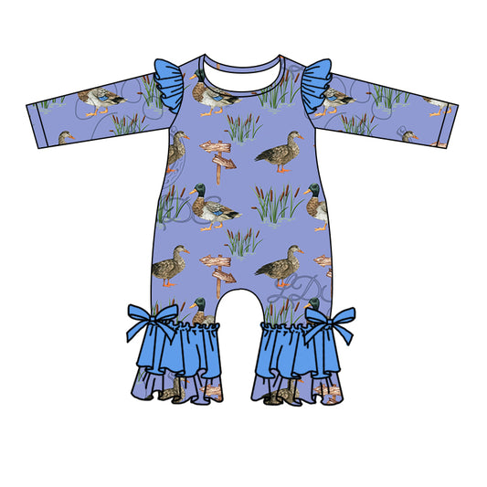 Baby Girls Blue Duck Hunting Rompers preorder(moq 5)