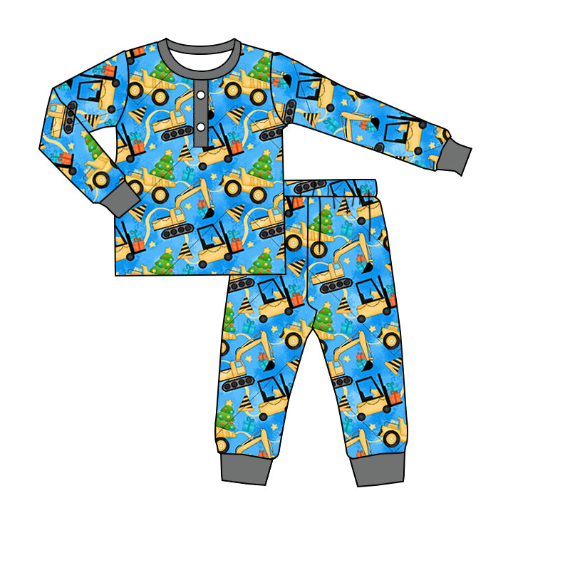 Baby Boys Christmas Construction Pajamas Clothes Sets preorder(moq 5)