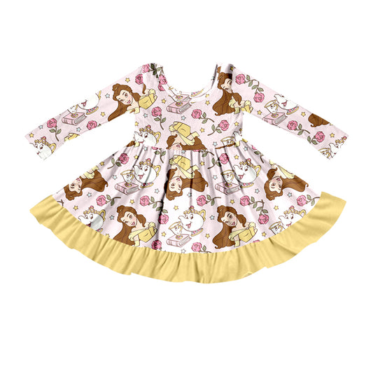 Baby Girls Princess Rose Knee Length Dresses preorder(moq 5)