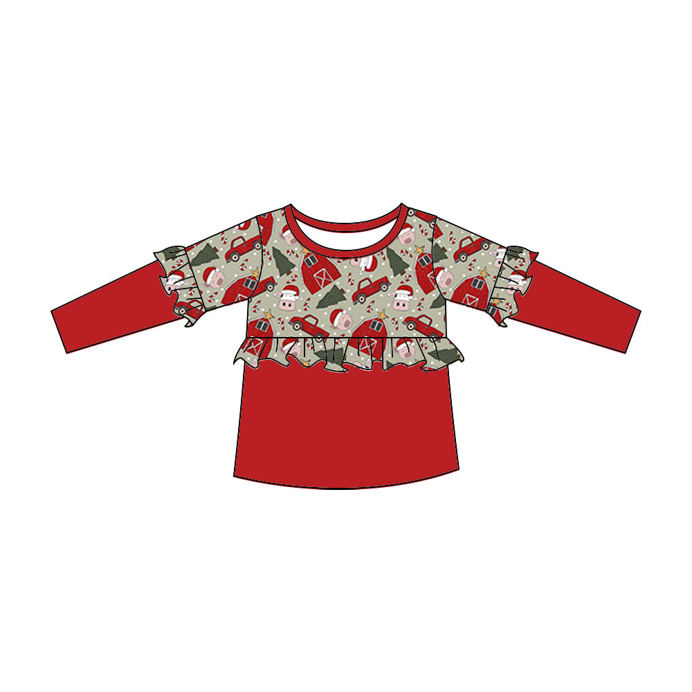 Baby Girls Christmas Cows Tee Shirts preorder(moq 5)