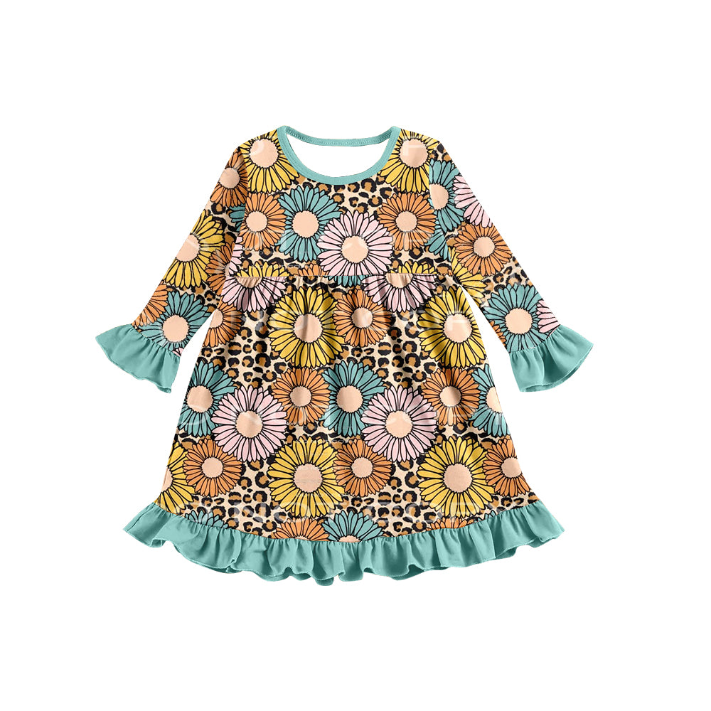 Baby Girls Colorful Sunflowers Knee Length Dresses preorder(moq 5)