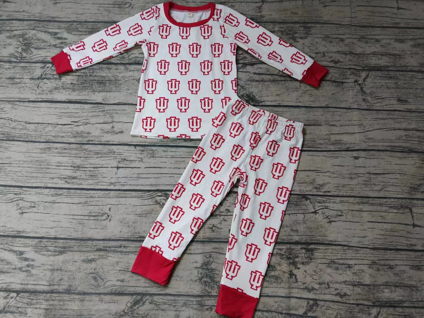 Baby Kids Boys Team Red Tee Pants Pajamas Clothes Sets preorder(moq 5)