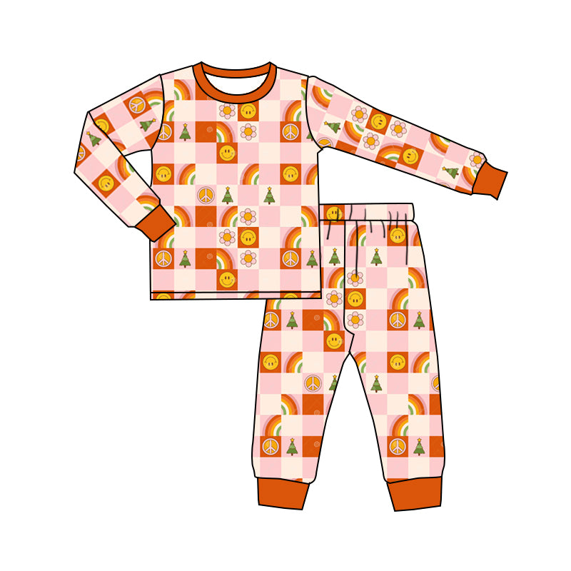 Baby Girls Red Face Flowers Shirt Pants Pajamas Clothes Sets preorder(moq 5)