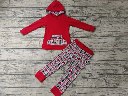 Baby Boys Red Hogs Hooded Team Tee Pants Clothing Sets Preorder(moq 5)