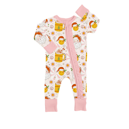 Infant Christmas Baby Santa Zip Rompers preorder(moq 5)