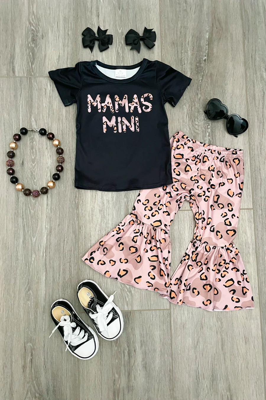 Baby Girls mama's mini leopard bell pants clothing sets