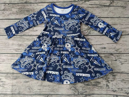 Baby Girls Cowboy Team Long Sleeve Dresses Preorder(moq 5)