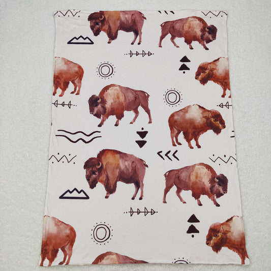 Baby Kids Highland Cow Minky Blankets