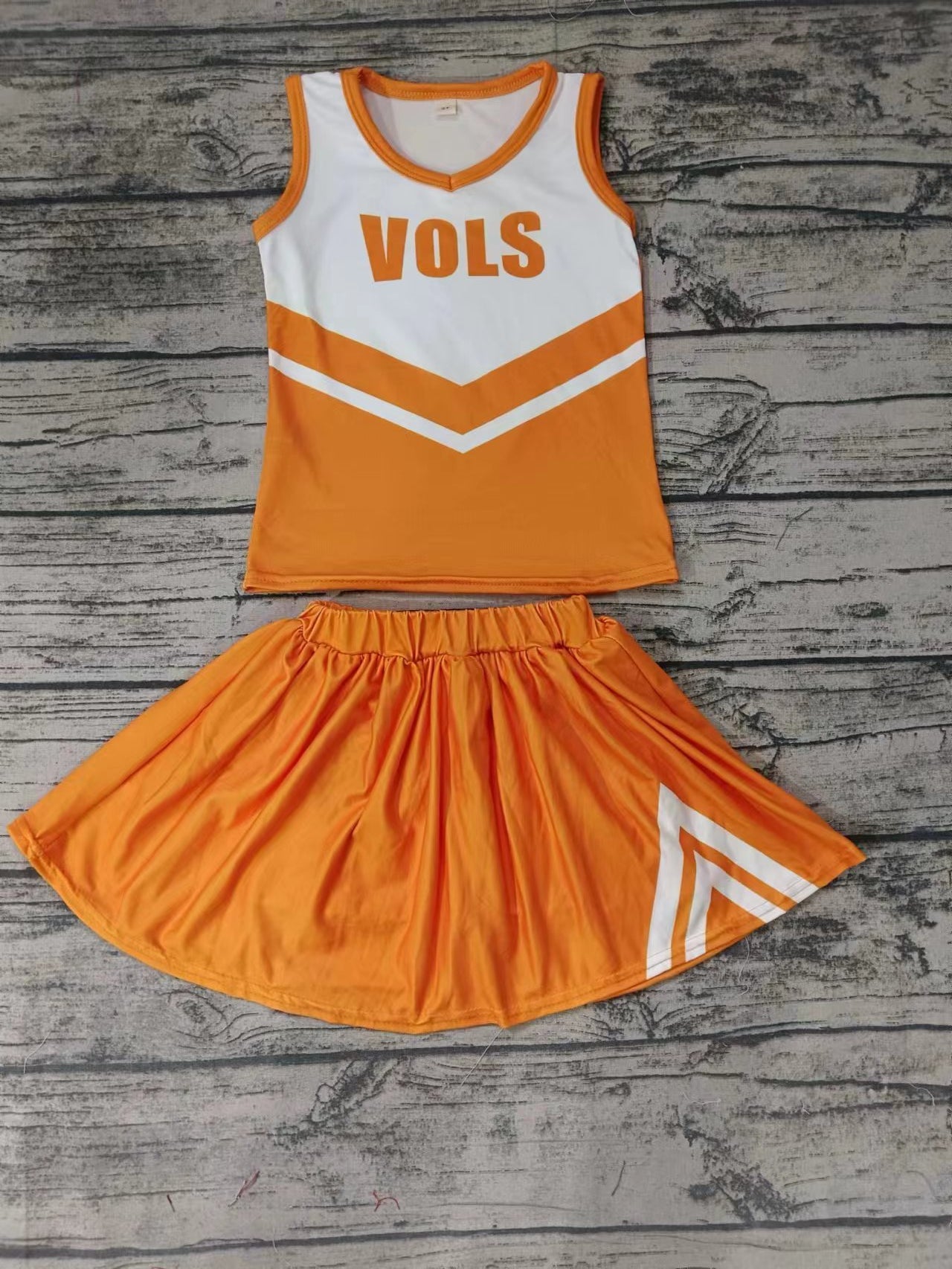 Baby Girls Vols Team Cheer Sleeveless Tee Shirt Skirts Clothes Preorder(moq 5)