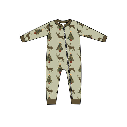 Infant Baby Boys Christmas Tree Deer Rompers preorder(moq 5)