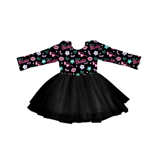 Baby Girls Long Sleeve Doll Black Tutu Dresses preorder(moq 5)