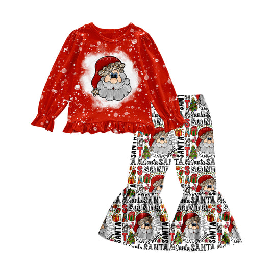 Baby Girls Christmas Santa Shirt Bell Pants Clothes Sets preorder(moq 5)