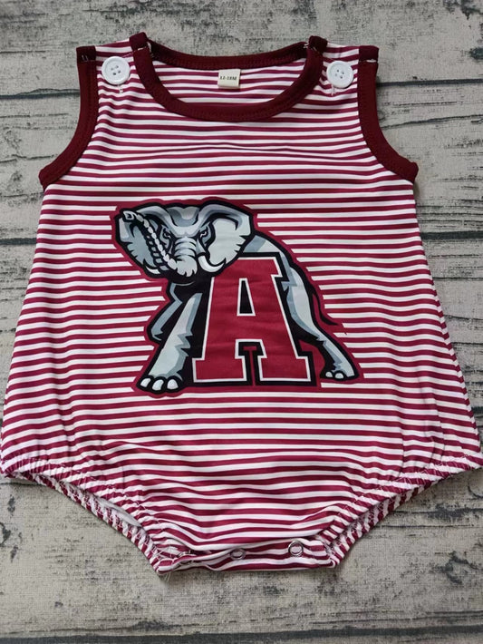 Baby Boys Team Elephant Stripes Buttons Rompers preorder(moq 5)