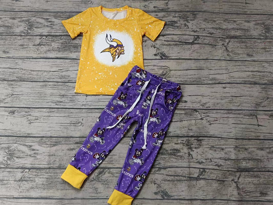 Baby Boys Gold V Team Short Sleeve Tee Pants Clothing Sets Preorder(moq 5)