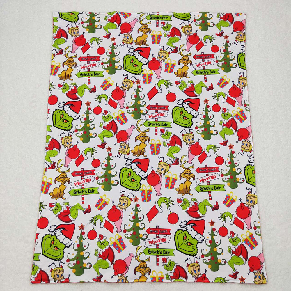 Baby Kids Girls Boys Christmas Green Frog Minky Blankets