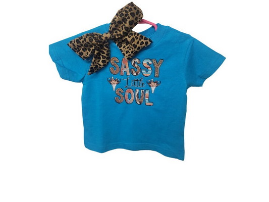 Baby Girls Blue Sassy Little Soul Shirt Tee Shirts preorder(moq 5)
