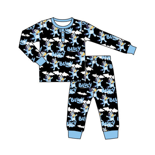 Baby Boys Blue Dogs Top Cartoon Pants Pajamas Clothes Sets preorder(moq 5)