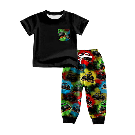 Baby Boys Black Shirt Trucks Pants Clothes Sets preorder(moq 5)