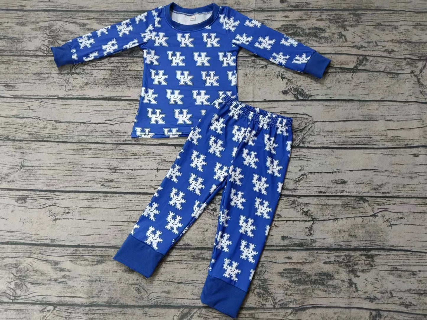 Baby Girls Boys Team UK Blue Tee Pants Pajamas Clothing Sets Preorder(moq 5)