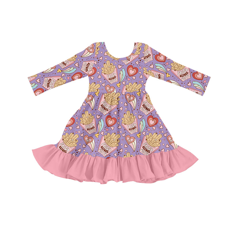 Baby Girls Fries Pink Knee Length Dresses preorder(moq 5)