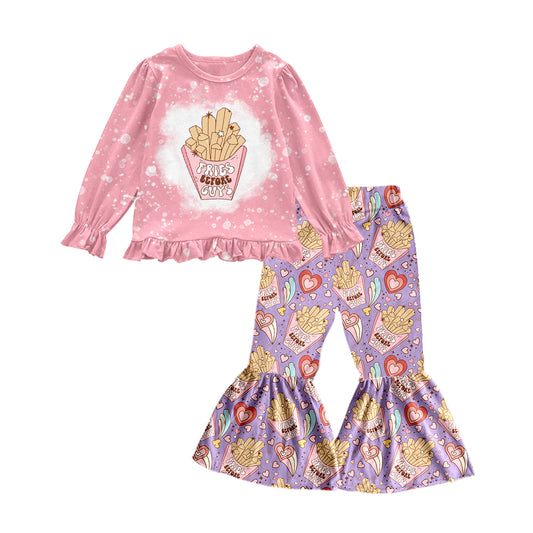 Baby Girls Pink Fries Bell Pants Clothes Sets preorder(moq 5)