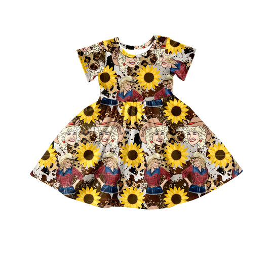 Baby Girls Sing Short Sleeve Knee Length Dresses preorder(moq 5)