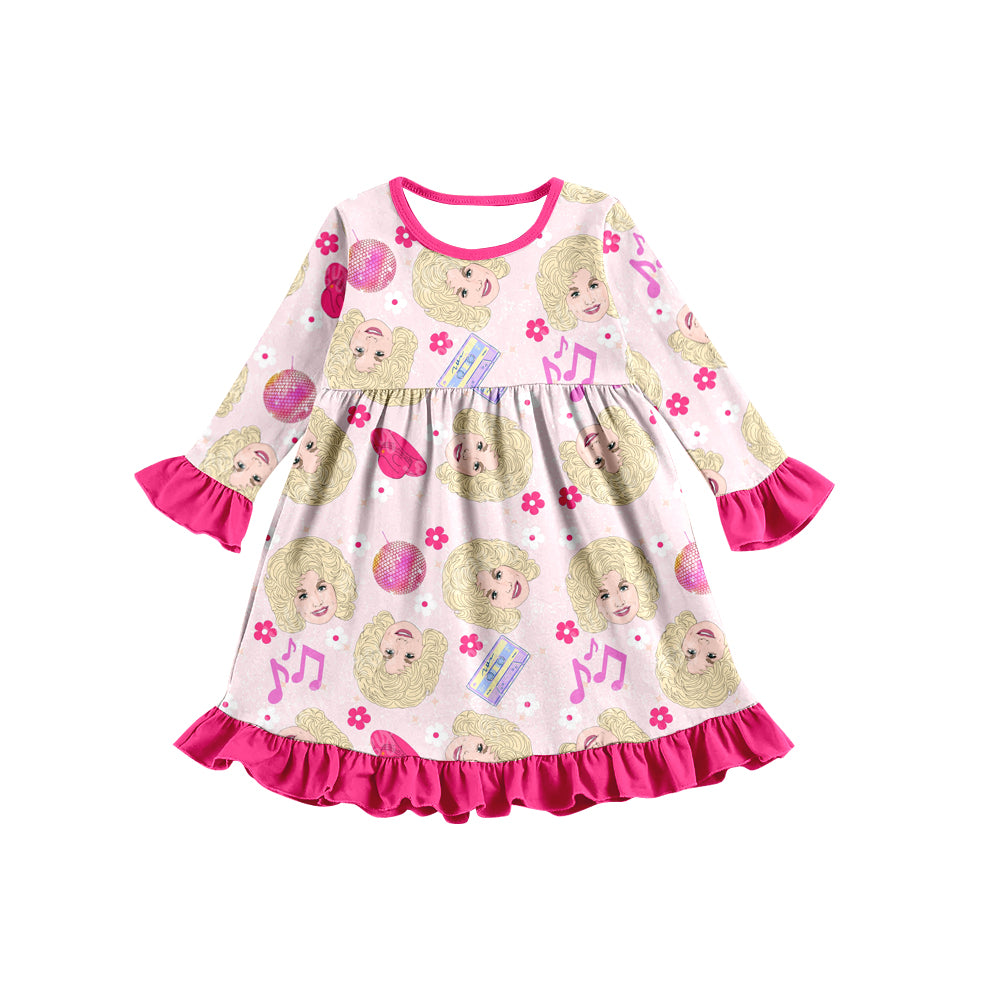 Baby Girls Sing Pink Knee Length Dresses preorder(moq 5)