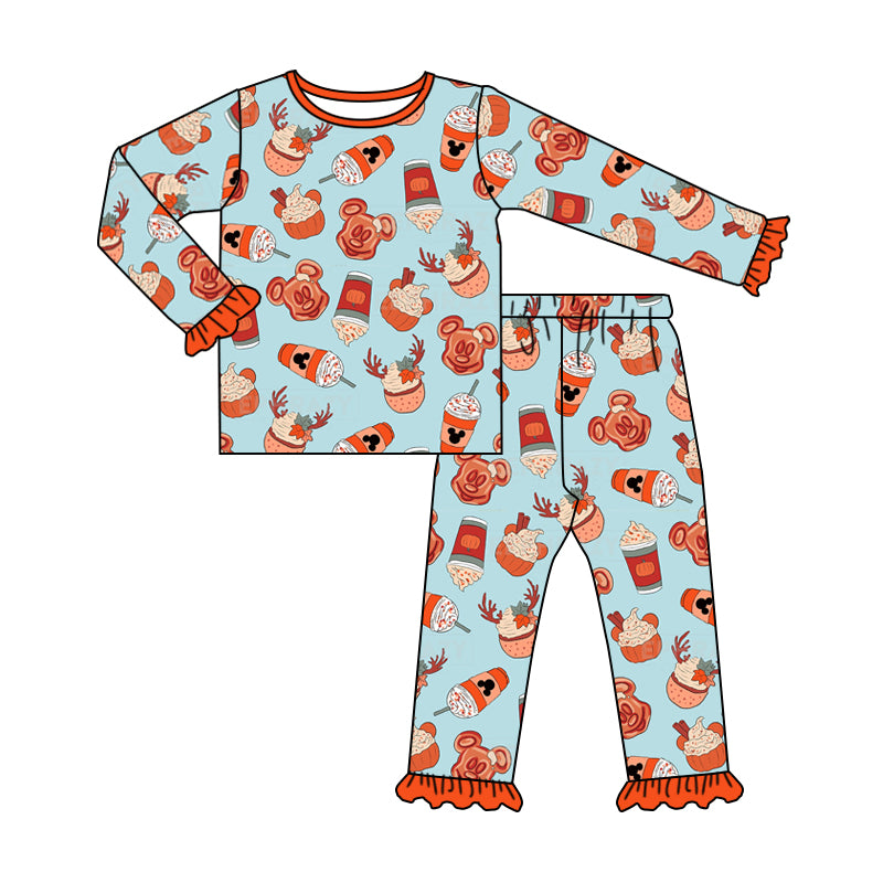 Baby Girls Cartoon Mouse Cup Pajamas Clothes Sets preorder(moq 5)