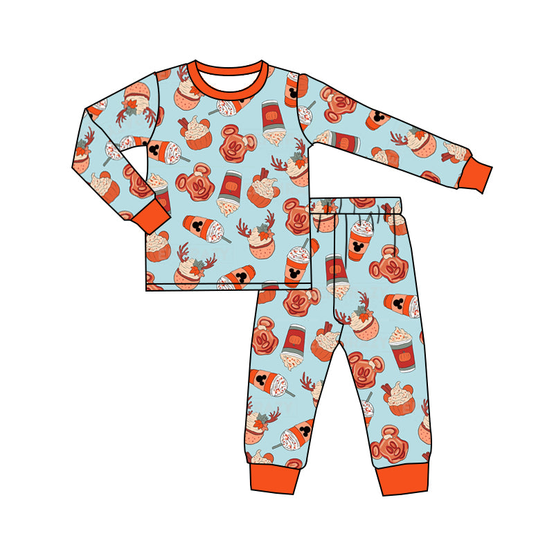 Baby Boys Cartoon Mouse Cup Pajamas Clothes Sets preorder(moq 5)