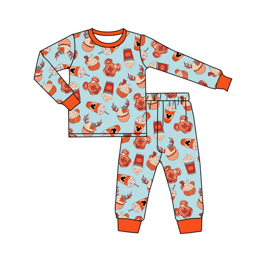 Baby Boys Cartoon Mouse Cup Pajamas Clothes Sets preorder(moq 5)