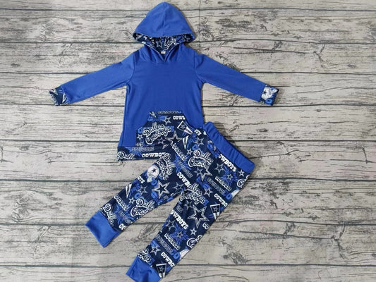 Baby Boys Cowboy Hooded Team Tee Pants Clothing Sets Preorder(moq 5)