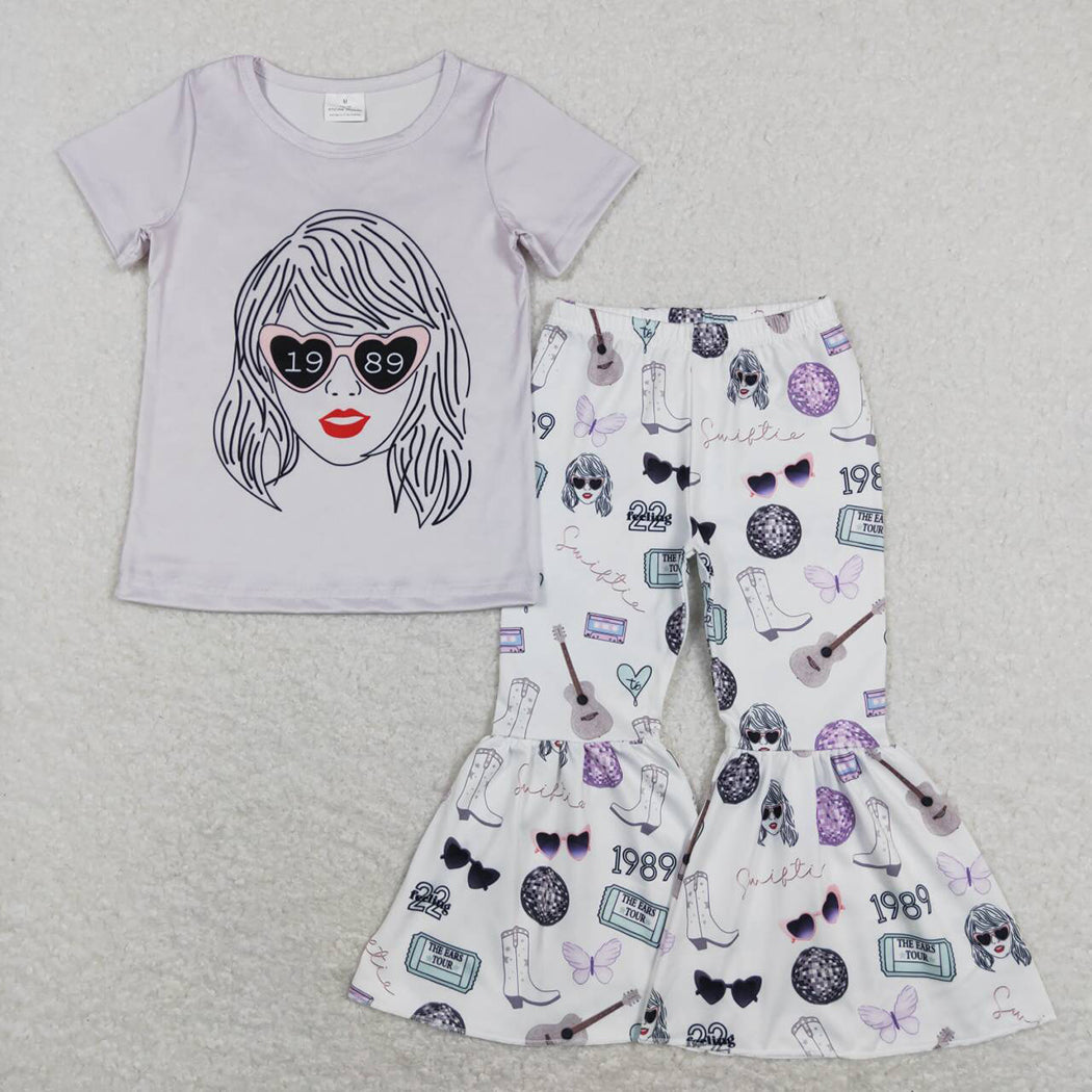 Baby Girls Singer 1989 Glasses Shirts Bell Pants Clothes Sets