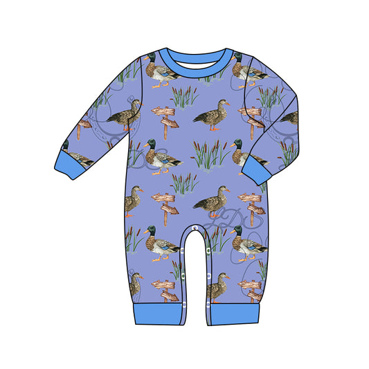 Baby Boys Blue Duck Hunting Rompers preorder(moq 5)