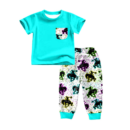 Baby Boys Pocket Shirt Horse Pants Clothes Sets preorder(moq 5)