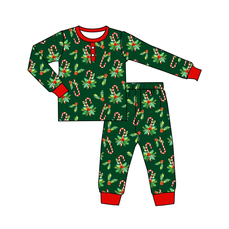 Baby Boys Christmas Candy Cane Pants Pajamas Clothes Sets preorder(moq 5)