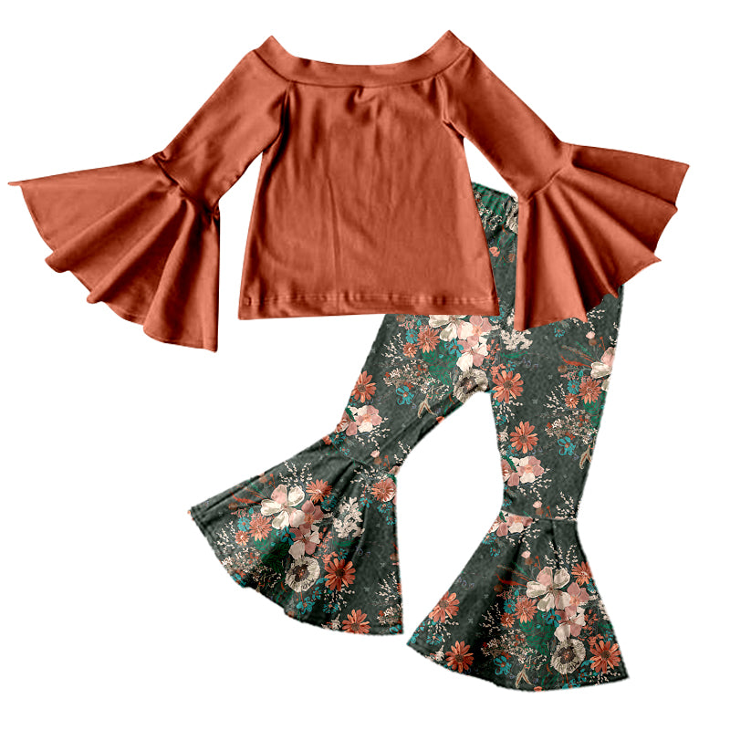 Baby Girls Rusty Tee Top Floral Pants Clothes Sets preorder(moq 5)